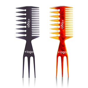 Pettine a denti larghi Sudi Barber in stile retrò con manico in PP e denti in plastica, set doppio lato per <span class=keywords><strong>acconciature</strong></span> slick-back da uomo - Product Image 1