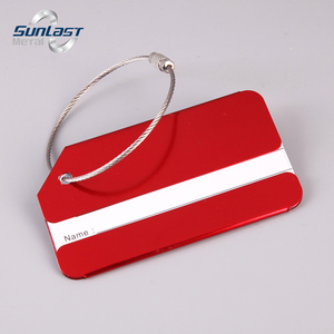 Individuelles großhandels-farbenartiges metall-aluminium-blaus-rosa gepäcketikett Logo für Reisen - Product Image 5