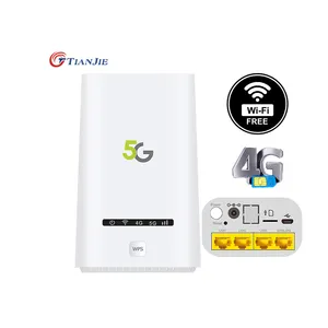 TIANJIE Router Gigabit tanpa kabel, CPE dalam ruangan kantor rumah kabel jaringan kartu SIM penggunaan ganda mendukung WiFi 6