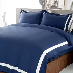 Luxury 5 Star Hotel 100% Cotton Bedding <strong>Set</strong> Custom logo White Flat Bed <strong>Sheets</strong> Pillowcase Duvet Cover - Product Image 5