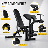 Équipement de fitness multifonctionnel pliable et réglable XH en acier pour la maison et la salle de sport, accessoires d'entraînement pour la musculation en gros