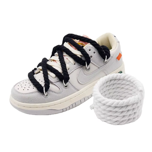 Tresse en coton naturel 100% personnalisée 3 brins 7mm lacets torsadés épais super épais au design plat pour chaussures décontractées - Product Image 4