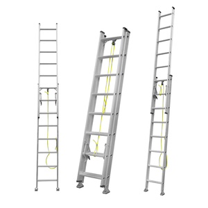EN131 Échelle pliable Échelle d'extension en aluminium à 2 sections 2x8 marches Échelle <span class=keywords><strong>coulissante</strong></span> avec corde - Product Image 1