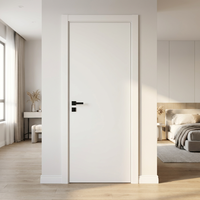 28 pouces. X 80 pouces. Portes moulées à âme creuse à panneaux plats pour intérieur moderne, nid d'abeilles, blanches, apprêtées