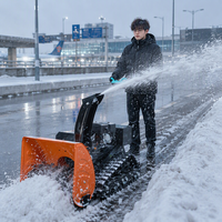 Machine de déneigement et de balayage commerciale télécommandée, souffleuse et balayeuse, moteur Loncin 420cc 15HP EPA, pour routes municipales