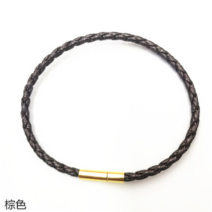 สร้อยข้อมือหนังถักแบบมีสายรัด 3 มม. หัวเข็มขัดทอง ของขวัญเครื่องประดับคู่รัก แหล่งผลิตอี้หวู่ - Product Image 5