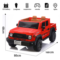 Mobil Mainan Anak Listrik 4 Roda Plastik Dual Motor 550, 2 Kursi dengan Remote Control 2.4g, Mobil Off-road untuk Anak