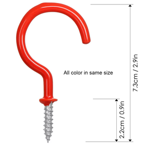 FineGood <span class=keywords><strong>Crochet</strong></span> pour tasse de 2.9 pouces <span class=keywords><strong>Crochet</strong></span> de plafond <span class=keywords><strong>Crochet</strong></span> à <span class=keywords><strong>visser</strong></span> revêtu de vinyle intérieur et extérieur pour diverses utilisations - Product Image 2