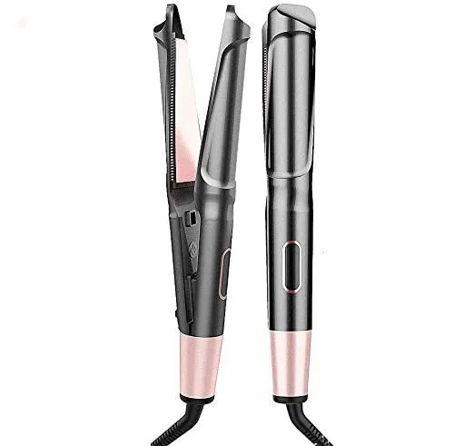 Professional Flat Iron Hair Straightener 2-In-1 Straight Curling Iron Lcd Ceramic Hair Curler
