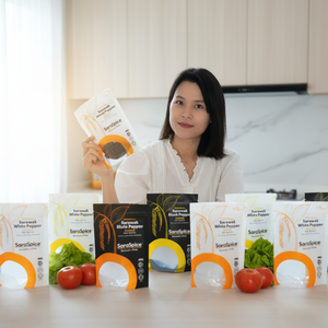 Pochette debout à fenêtre transparente personnalisée excellente performance <span class=keywords><strong>de</strong></span> stockage pour épices condiments assaisonnement paquets en plastique PE - Product Image 1