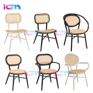 Silla de mimbre estilo Retro de ocio, jardín antiguo, caña de ratán, bambú, París, Café - Product Image 5