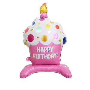 Birthday Cake Shape Standing Outdoor <b>Decoration</b> for Event Ornament Kids Baby Shower Party Supplies Foil <b>Balloon</b> - Product Image 6