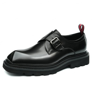 Chaussures en cuir à semelle épaisse pour hommes, style coréen, respirantes, à lacets, rehaussantes, polyvalentes, décontractées et habillées, en cuir véritable pour l'été - Product Image 2