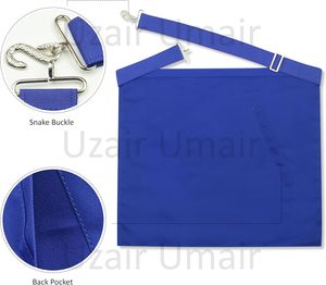 Nouvel ensemble tendance d'aprons maçonniques avec gants blancs et aprons bleus à vendre, ornements et emblèmes symboliques, tenue formelle pour usage cérémoniel - Product Image 2