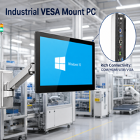 PC industriel tout-en-un robuste sans ventilateur à écran tactile LCD 10 points IP65 de 15,6, 18,5 et 21,5 pouces pour montage mural (Windows/Linux)