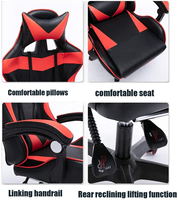 Fauteuil de jeu PC inclinable Zero Gravity pour cybercafé et maison, avec repose-pieds, en cuir PU doré, style exécutif