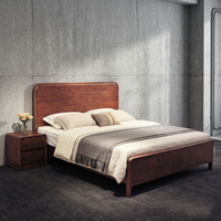 Lit Double Moderne en Bois Massif Prix Usine, Meuble de Chambre de Luxe King Size Rembourré Intégré pour Projet, Vente en Gros