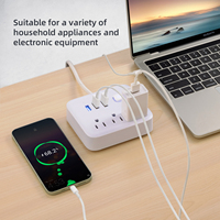 Hot Sales USB-Steckdosen leiste Flachste cker Verlängerung kabel mit 3 Steckdosen 3 USB-Anschlüsse Smart 2.1A 4ft Stromkabel Weiß für Universal