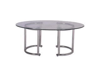 Bambu tasarımı ile çağdaş temizle temperli cam üst yemek masası taşınabilir paslanmaz çelik bacaklar ev mobilya - Product Image 2