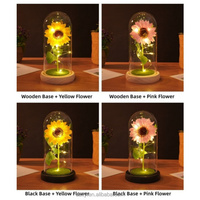 Ornamen Kubah Kaca Bunga Matahari Grosir, Lilin Sabun Bunga Awet, Lampu Tidur, Hadiah untuk Hari Ibu, Natal, Thanksgiving, dan Hari-Hari Spesial Lainnya