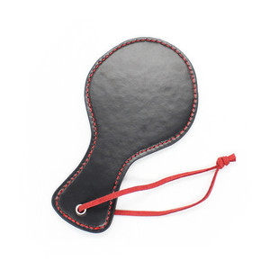 MUQU BDSM Mini fouet rond noir en PU pour fessiers, harnais, jeu de rôle fétichiste, 10x17.5cm - Product Image 1