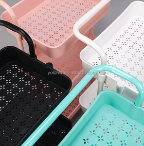 Vente en gros Panier en plastique à 3 couches Chariot de cuisine pour légumes Chariot roulant de stockage mobile - Product Image 6