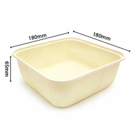 1600ml Biodégradable Conteneur Alimentaire À Emporter Fécule De Maïs Deli Emballage Carré Double Couche Boîte À Lunch