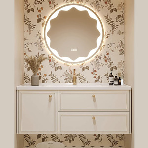 Meuble-lavabo de salle de bain moderne en céramique française intelligente avec vasque intégrée - Product Image 1