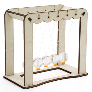 Kit scientifique Newton Cradle, modèle d'expérimentation physique en bois pour enfants, jouet éducatif STEM, 7-9 ans, fonctionnement manuel - Product Image 4