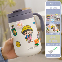 Cangkir kopi pria dan wanita, termos kantor pemisah teh, botol air kreatif pegangan baja tahan karat 500ml