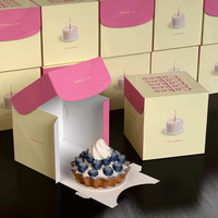 Boîte à gâteau transparente haute en PET, boîte à gâteau pour fête d'anniversaire, boîte à gâteau en papier transparente 3 en 1 avec fenêtres transparentes