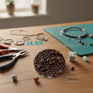 Perline Rotonde Marroni da 6mm per Creazione di Gioielli, Marca Ilan Abalorio - Product Image 3