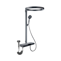 Pommeau de douche de pluie en acier inoxydable gris pistolet de luxe avec musique et touches numérotées robinets dosés utilisation de salle de bain ensembles de robinets de douche de bain
