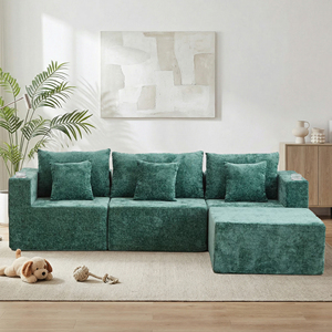 Sofá Seccional Modular en Forma de L, Envasado al Vacío, Sofá Convertible con Portavasos, Esponja de Alta Resiliencia para Sala de Estar - Product Image 1