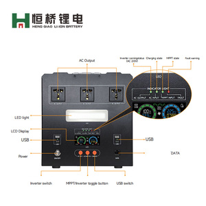 Système d'énergie solaire, station d'alimentation portable, générateur, batterie, sortie 1500W 2000W 3000W 5000W, port USB Type-C, charge haute capacité - Product Image 1