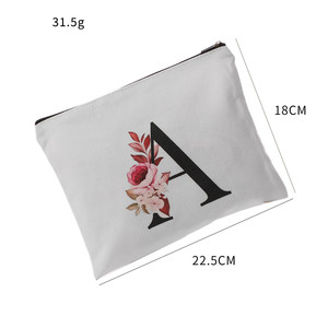 Borsa da Viaggio in Tela 12 OZ con Logo <span class=keywords><strong>Personalizzato</strong></span>, Pochette per Trucco con Lettera A-Z, <span class=keywords><strong>Regalo</strong></span> di Compleanno per Donne, Madri, Amiche - Product Image 4
