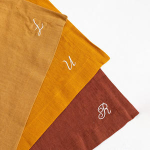 Serviette de table carrée en <span class=keywords><strong>lin</strong></span> 100% lavé à la pierre, personnalisée avec un logo brodé simple, pour restaurant, hôtel - Product Image 6
