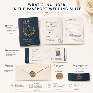 <span class=keywords><strong>Carte</strong></span> de vœux de mariage personnalisée SHINY avec design de <span class=keywords><strong>carte</strong></span> d'embarquement, papier artistique, invitation en livret avec dorure à chaud - Couleurs et logo personnalisés - Product Image 5