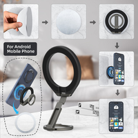 Support adhésif multifonctionnel Réglable Portable Mobile Finger Grip Ring Stand Grip Double Face Magnetic Cell Phone Holder