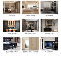 Aige Armoire Modulaire Autoportante Moderne Effet Bois avec Coiffeuse et Éclairage LED pour Chambre et Appartement