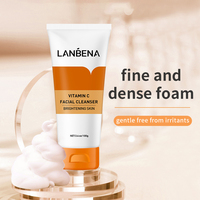 LANBENA-lavado Facial de espuma con vitamina C para hombre, blanqueador nutritivo, limpiador Facial para la piel