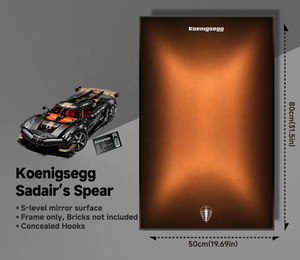 Vitrina de Pared con Iluminación LED Integrada para Exhibición de Modelos de Autos <span class=keywords><strong>Koenigsegg</strong></span> <span class=keywords><strong>Jesko</strong></span>, Marco de Espejo, Diseño Moderno - Product Image 5
