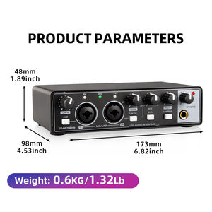 MD22 24Bit 192กิโลเฮิร์ตซ์อินเตอร์เฟซ USB เสียงการ์ดเสียง2in2out 48โวลต์ Hi-<span class=keywords><strong>Z</strong></span> เวลาแฝงต่ำสำหรับการถ่ายทอดสดเพลงสตูดิโอการสตรีมพอดคาสต์ - Product Image 3