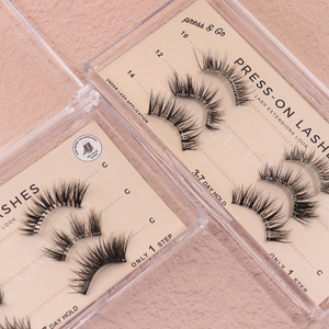 New Arrival Self Adhesive <strong>Half</strong> Band Eyelashes Handmade Press on Full Strip Eye <strong>Lashes</strong> Wholesale 5-7 Days Hold <strong>Lash</strong> Product - Product Image 5