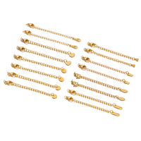 Chaînes d'extension plaquées or 18 carats avec fermoirs mousquetons pour la fabrication de bijoux DIY, bracelets, colliers et accessoires