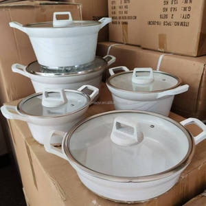 Ensemble de casseroles en aluminium moulé sous pression de haute qualité pour la <span class=keywords><strong>cuisine</strong></span> à domicile, revêtement antiadhésif, casseroles profondes, poêle, <span class=keywords><strong>cocotte</strong></span>, ensemble de 10 pièces - Product Image 1