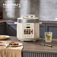 Autocuiseur électrique multifonctionnel de 5 litres avec cuve intérieure en acier inoxydable 304, idéal pour la cuisson de plats variés.