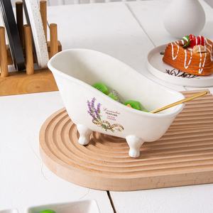 Campionario Vintage in miniatura vasca da bagno in ceramica <span class=keywords><strong>solido</strong></span> <span class=keywords><strong>portasapone</strong></span> in gres stile nordico in gres - Product Image 4
