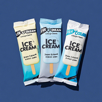 Sachet Personnalisé de Barres Glacées et de Popsicles en Film d'Aluminium, Coloré, de Qualité Alimentaire, à Scellage Arrière, pour Emballage d'Aliments Surgelés