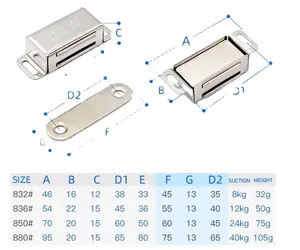 Stainless Steel Magnetic Buckles Clip Magnetic Door Catcher Cabinet Door Catches Cabinet Door Cather